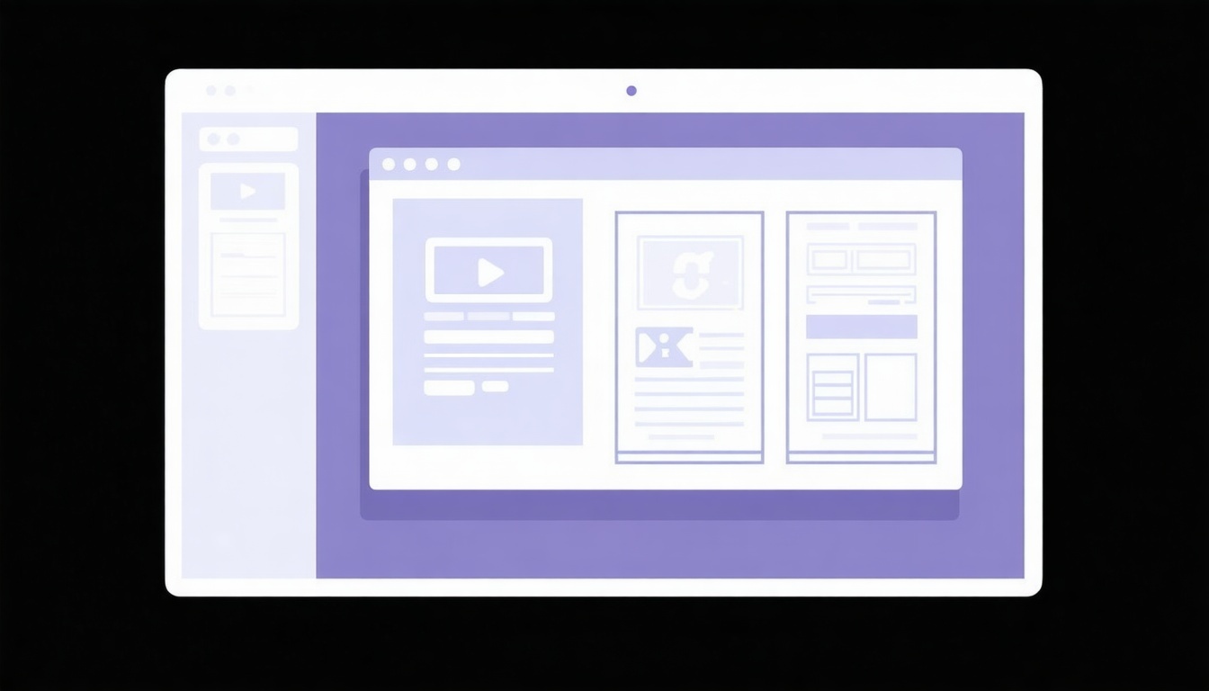 A visual Page builder on a monitor