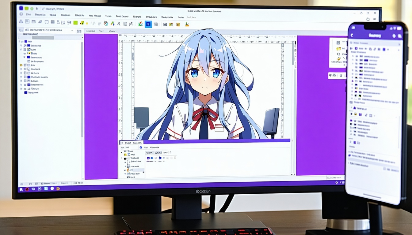 A visual page builder on a monitor-1