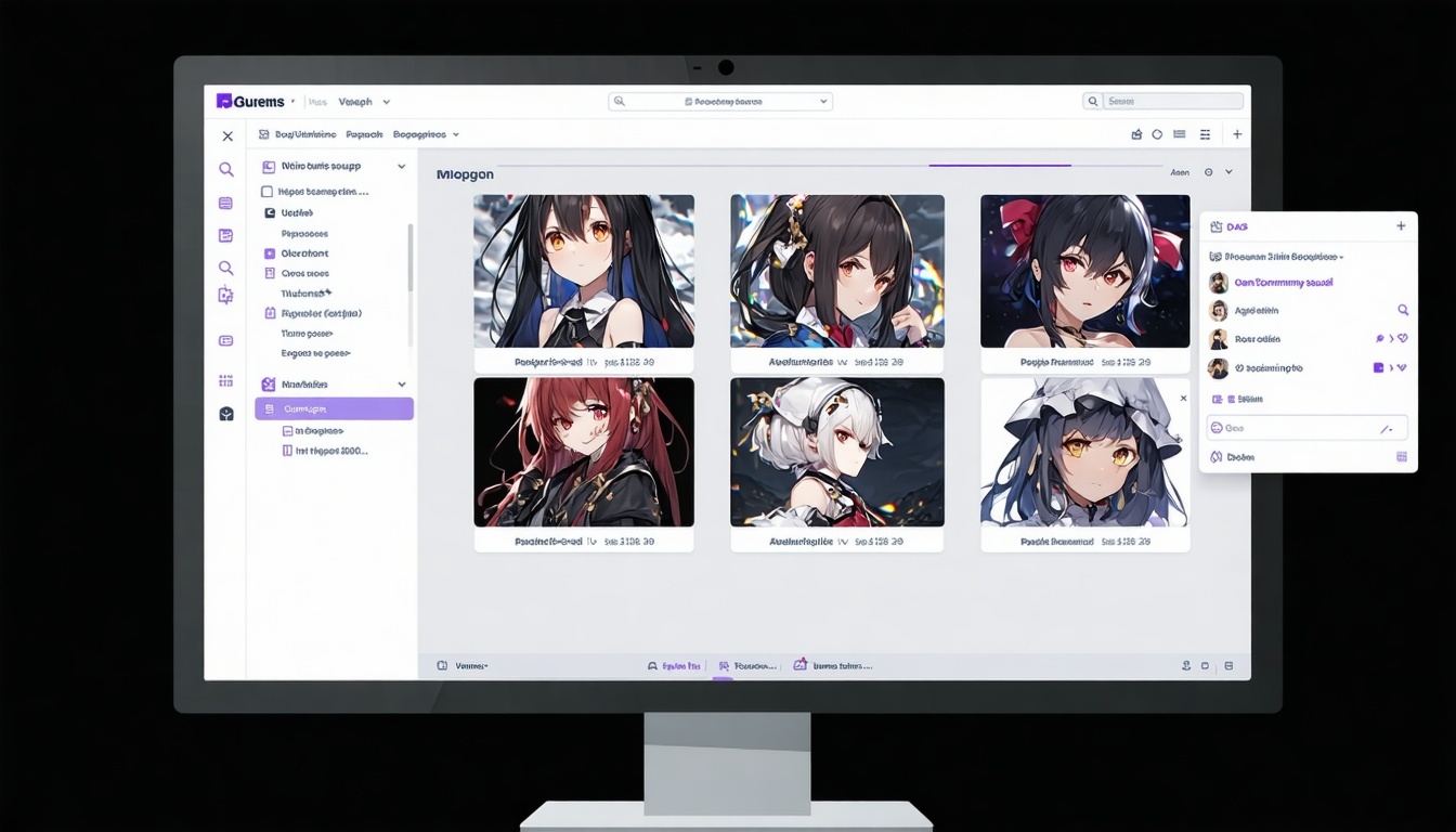 Some visual page builder on a monitor