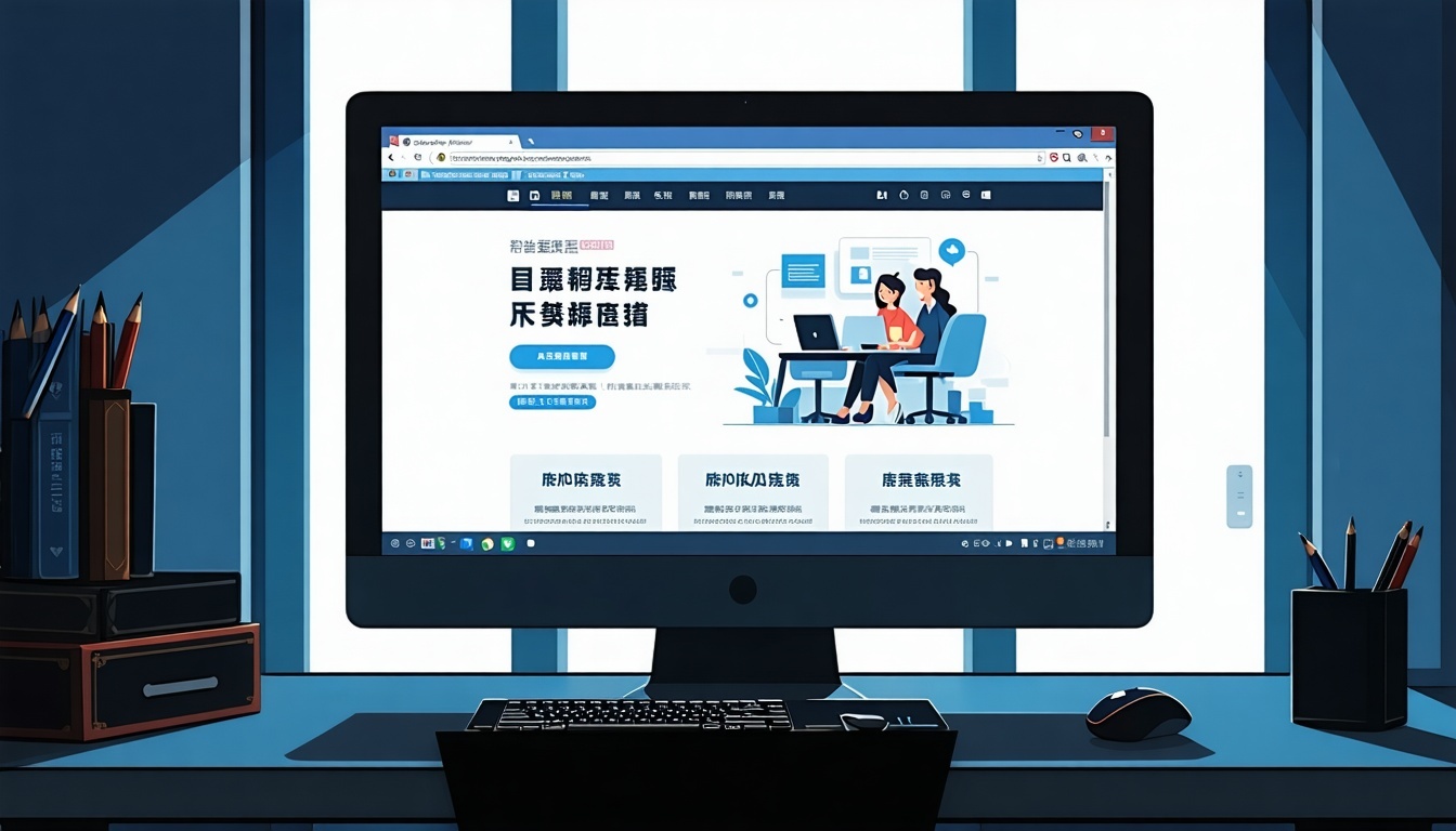 a monitor showing a agency website-1